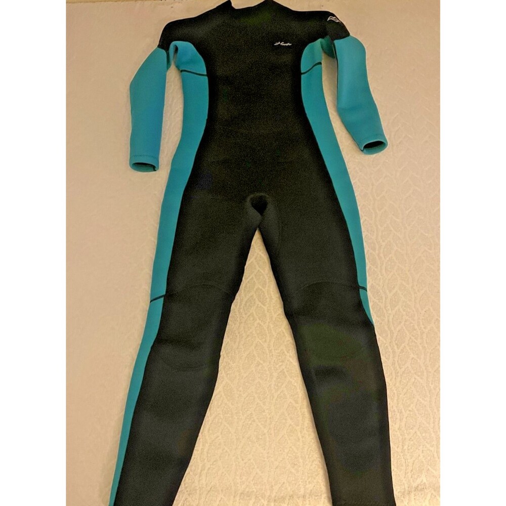 HEVTO Youth Kids SZ 11 Vigor-1 3/2mm Neoprene Full Wetsuit Black Blue Surf Swim - Picture 1 of 16